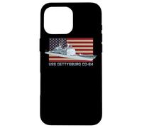 USS Gettysburg CG-64 Diagramme de Navire Drapeau américain Coque pour iPhone 16 Pro Max