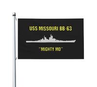 Uss Missouri Bb 63 Drapeau Résistant Aux Intempéries Bannière Avec Œillets Drapeaux Pour Porche Intérieur Extérieur 90X150Cm
