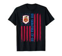 USS Saratoga CV-60 Porte-avions Drapeau Américain Vétéran T-Shirt
