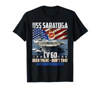 USS Saratoga CV-60 Porte-avions Veteran Drapeau USA Vintage T-Shirt
