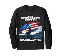 USS Simon Bolivar SSBN-641 Drapeau Américain sous-Marin Vétéran Manche Longue