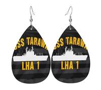 Uss tarawa lha-1 avec nos boucles d'oreilles en cuir, accessoire de mode, idéal pour les fêtes, les vacances et le quotidien