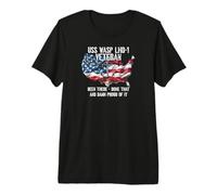 USS Wasp LHD-1 Amphibious Assault Ship Veteran US Flag T-Shirt Haut de Gamme
