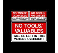 USSP&S Autocollant « No Tools or Valuables will be left in this vehicle overnight » - Van, voiture, taxi
