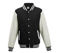 ust Hoods Blouson College "Varsity" unisexe - Noir/Blanc - Large