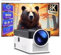 UST Vidéoprojecteur, Unicview HY-450, objectif ultra court UST, projecteur home cinéma avec Android 11, 900 ANSI lumens, Auto Keystone, mise au point motorisée, Keystone 4D, zoom numérique, WIFI6