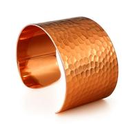 USTeckno Bracelet 100 % cuivre pur forgé à la main. Fabriqué avec du cuivre massif de calibre élevé et des bienfaits pour la santé. Améliorez votre bien-être avec style, One Size, Cuivre, Pas de gemme