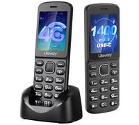Usteetic Téléphone portable basique débloqué 4G pour personnes âgées, son fort et clair, gros bouton, léger (100 g), facile à utiliser, écran couleur de 6,1 cm, radio FM, Bluetooth, batterie 1400 mAh