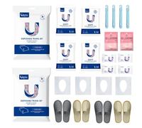 USTEL Kit de Logement Jetable pour Voyage - Anti-Salissure, Anti-Contamination. Inclut Drap, Housse de Couette, Taie d'oreiller, etc. comme Illustré (2 Kit de Voyage)