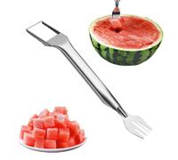 Ustensile coupe-pastèque, fourchette en acier inoxydable 2 en 1 à main - Ustensile pour couper les fruits en été, pour pitahaya, , ananas, maison, plein air, camping et réunions