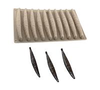 Ustensile de cuisine professionnel Moule en silicone 10 cavités pour capsules de vanille pour dessert cours de chocolat Moules de cuisson en élastomère pour gâteaux