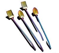 Ustensile en acier inoxydable avec profil de pelle pour une utilisation dans la préparation des desserts et le service de thé aux fruits (G D)