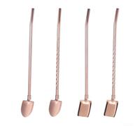 Ustensile en acier inoxydable avec profil de pelle pour une utilisation dans la préparation des desserts et le service de thé aux fruits (G C)