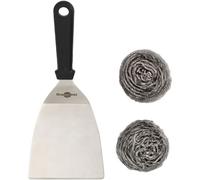 Krampouz Kit de nettoyage pour plancha en inox – spatule coudée + 2 boules inox – Réf AKN1