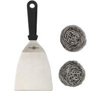 Krampouz Kit de nettoyage pour plancha en inox – spatule coudée + 2 boules inox – Réf AKN1