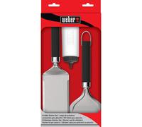 Weber Grill Kit 3 ustensiles Initial pour plancha – spatule, grattoir, flacon souple