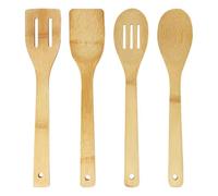 Joejis Ustensiles de Cuisine Bois de Bambou Ensemble Cuisine en Bois 4 ustensiles de qualité: cuillère en Bois Spatule en Bois Cuillere en Bois & Spatule Bois à égoutter