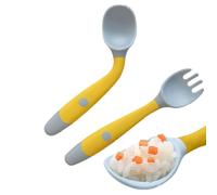 Ustensiles d'alimentation pour - Silicone de qualité alimentaire 14 x 3 cm 30 g léger | Couverts d'entraînement cuillère et fourchette pliables, outil d'auto-alimentation pour tout-petits | Ac