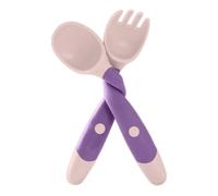 Ustensiles d'alimentation pour - Silicone de qualité alimentaire 14 x 3 cm 30 g léger | Couverts d'entraînement cuillère et fourchette pliables, outil d'auto-alimentation pour tout-petits | Ac