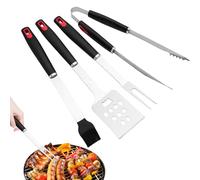 Ustensiles de Barbecue - Acier Inoxydable à Haute résistance, pour Barbecue Fourchette et Brosse à Grille - pour Lui Papa, Petit ami, Cuisine, Jardin, Cour, Camping, fête, Pique-Nique, etc