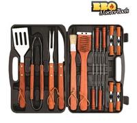 Ustensiles de barbecue - BBQ Master Tools - 18 pièces - Couleur noire - Outils de cuisson