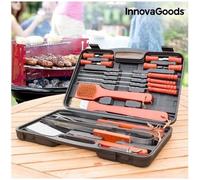 Ustensiles de barbecue - InnovaGoods - Set 18 pièces - Mallette pratique - Acier inoxydable - Bois