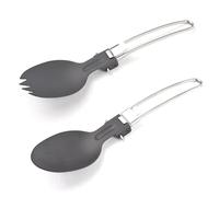 Ustensiles de camping à cuillère pliable en aluminium et spork pour les voyages de randonnée