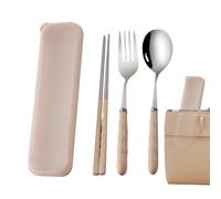 Ustensiles De Camping,Acier Inoxydable Baguettes Cuillère Fourchette,Set D Ustensiles Portatif Avec Étui - Pour La Maison Le Camping Les Fêtes Les Pique-Niques L'Extérieur Les Voyages Et Les