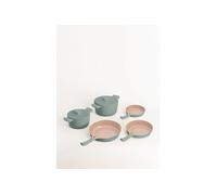 Ustensiles de cuisine 2 casseroles POT STUDIO et 3 poêles PAN STUDIO en fonte d'aluminium avec revêtement céramique - Sauge