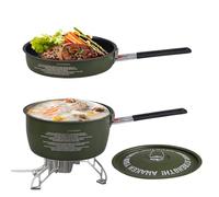 Ustensiles de cuisine de camping | Poêles de camping pour cuisiner - Répartition uniforme de la chaleur pour rôtir, braiser, mijoter, poignées amovibles pour camping-car, camping, chasse, randonnée