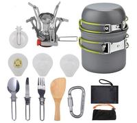 Ustensiles de Cuisine de pique-nique portable en plein air, ensemble de Casseroles de camping, Outils, bol, cuillère, spatule