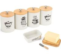 Ustensiles de cuisine - Elitehoff - Set de 4 récipients et beurrier - Contemporain - Design - 5 pièces