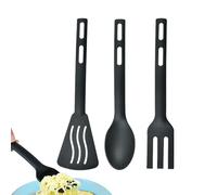 Ustensiles de cuisine en nylon - Ensemble d'ustensiles de cuisine en nylon - Turner fendu pour ustensiles de cuisine qui ne raye pas, gadgets de cuisine portables, fourchette incluse pour les voyages