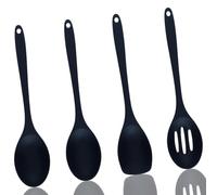 Ustensiles De Cuisine en Silicone, 4 Pièces Cuillères à Mélanger, Spatules et Palettes en Silicone Antiadhésifs pour Pâtisserie (27,5 cm)