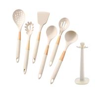 Ustensiles de cuisine en silicone alimentaire résistant à la chaleur 7 pièces | Spatule et louche à soupe, cuillères de cuisine, pour maison, appartement, restaurant, camping, grattage,