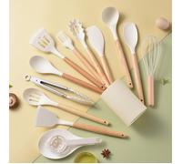 Ustensiles de Cuisine en Silicone - Ulisem - Kit 14 Pièces - Résistant à la Chaleur - Antiadhésif