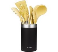 Ustensiles de cuisine Polka Experience Vulcano Set de 9 ustensiles avec tête en jaune