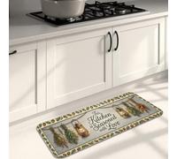 Ustensiles de cuisine pour le sol, motif fruits de blé rustique pour tous les jours, beige, tapis décoratif doux pour évier, buanderie, entrée, salle de bain, 40,6 x 119,4 cm