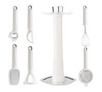 Ustensiles de Cuisine - Tamiseur avec Support,Set d'Accessoires Culinaires Comprenant Ouvre-Bouteille Éplucheur Râpe Fouet et Sasseur