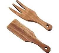 Ustensiles de cuisine teck spatule fourchette 16.5cm jeu de 2pcs