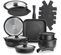 Ustensiles de cuisine - TECTAKE - Batterie de casseroles PARMA de 17 pièces adaptée à l’induction