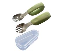 Ustensiles de nutrition pour nourrissons Poignée en silicone souple Simple pour et cuillère avec boîte de rangement pour les petites mains Apprendre à manger