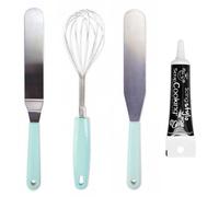 Ustensiles pâtissiers 1 fouet + 2 spatules + Stylo de glaçage noir Scrapcooking