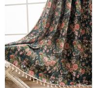 USTIDE Rideau de ferme 1 panneau de rideau jacquard floral rose peinture à l'huile de jardin, rideau occultant pour chambre, 150 x 160 cm