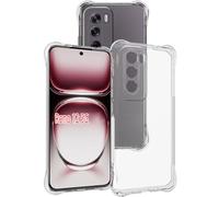 USTIYA Coque pour OPPO Reno 12 5G Transparent TPU Quatre Coins Militaire Protection Cover Transparent Soft Funda