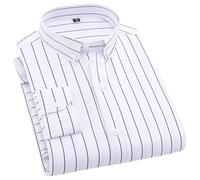 USTZFTBCL Chemise à manches longues rayée pour homme - Pour le printemps - Décontractée - Infroissable - Pour toutes les saisons, 8111, XL