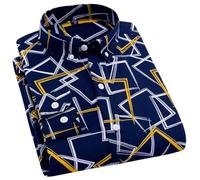 USTZFTBCL Chemise à manches longues rayée pour homme - Pour le printemps - Décontractée - Infroissable - Pour toutes les saisons, 8103, M