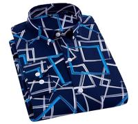 USTZFTBCL Chemise à manches longues rayée pour homme - Pour le printemps - Décontractée - Infroissable - Pour toutes les saisons, 8105, L