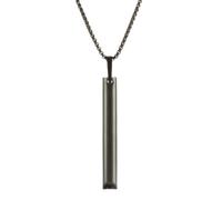 USUASI Collier de méditation en acier inoxydable avec pendentif régulation de la respiration Longueur de la chaîne 65 cm Noir, 55cm, Acier inoxydable, Pas de gemme