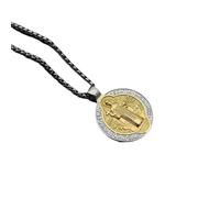 USUASI Jewelrys Collier pour homme avec pendentif double face en acier inoxydable 50,8 cm avec chaîne St Jean Paul II Cadeau religieux, Métal, Pas de gemme